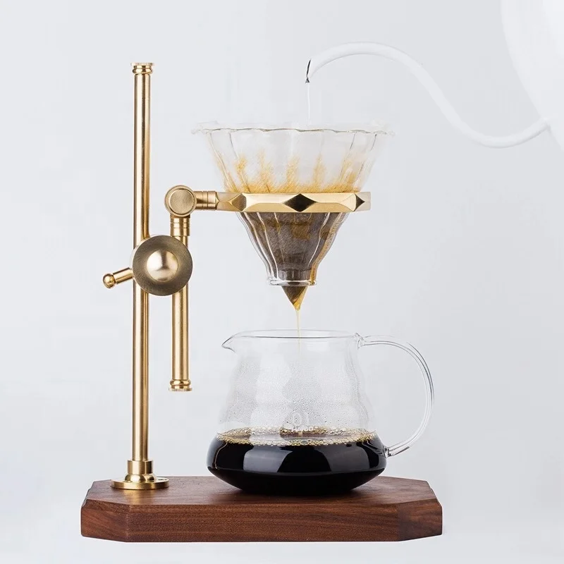 solid copper support adjustable pour over coffee brewer stand set