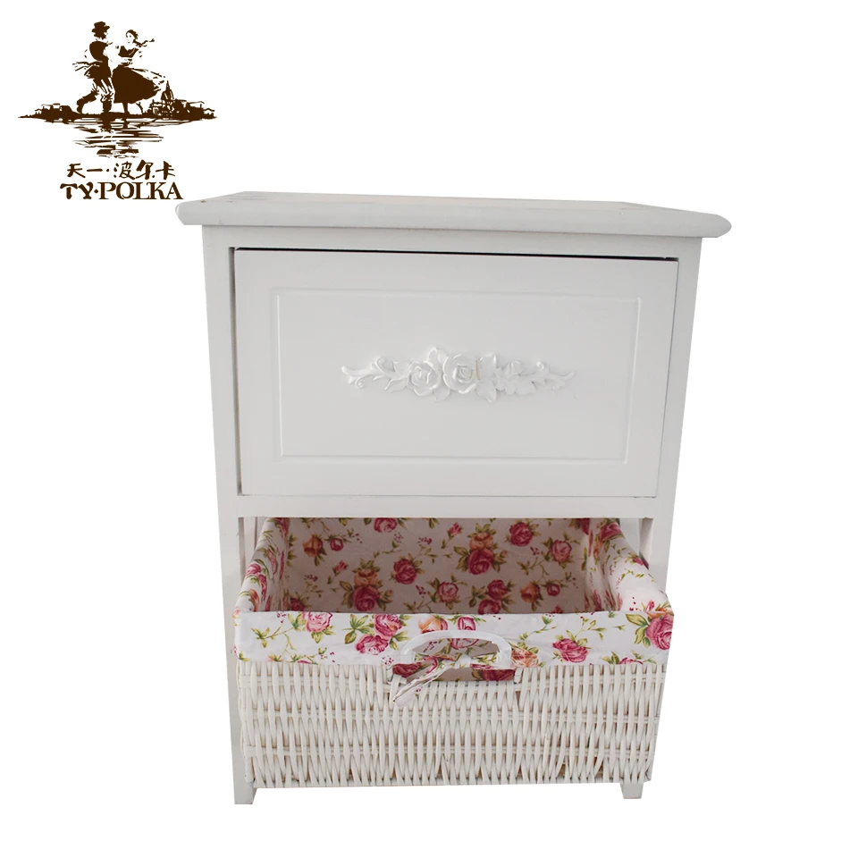 Custom size simple design white nightstand bedside table