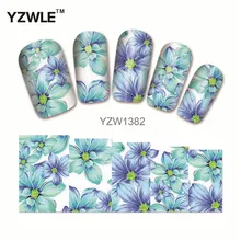 YZWLE 1 Pcs Nail Art de Água Adesivos de Unhas Beleza Wraps Foil Polonês Decalques Tatuagens Temporárias Watermark (YZW1382)