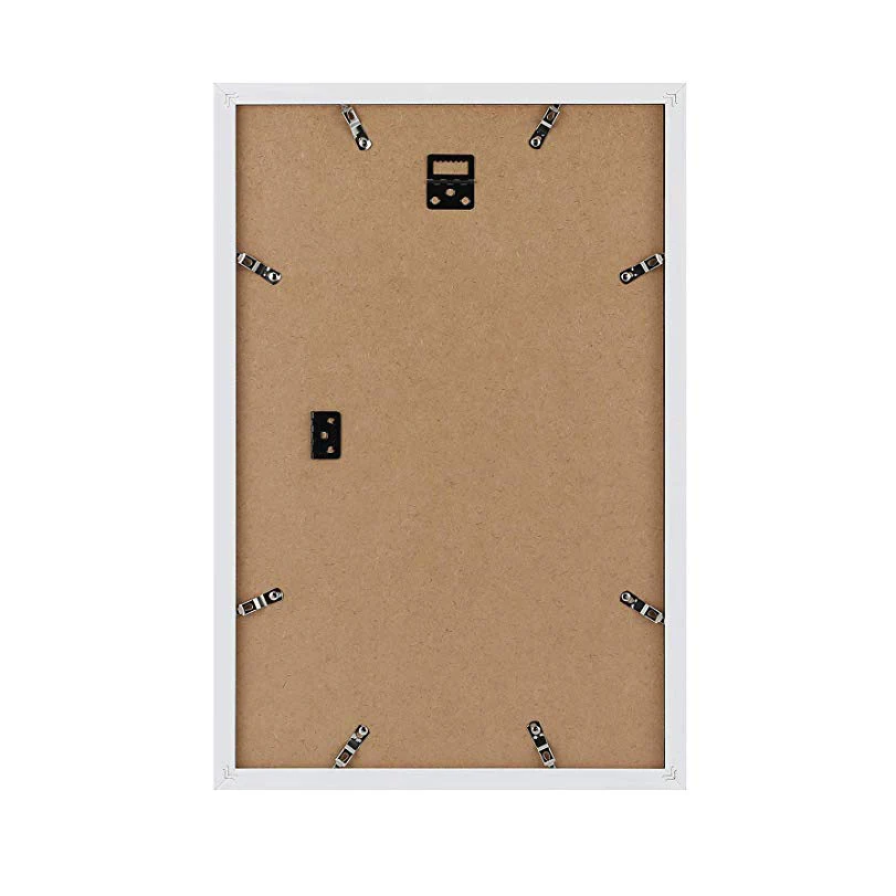 2024 Wholesale High Quality 11x17 Cheap Mdf Tempered Glass White Poster Wall Mounting Wood Picture Photo Frame