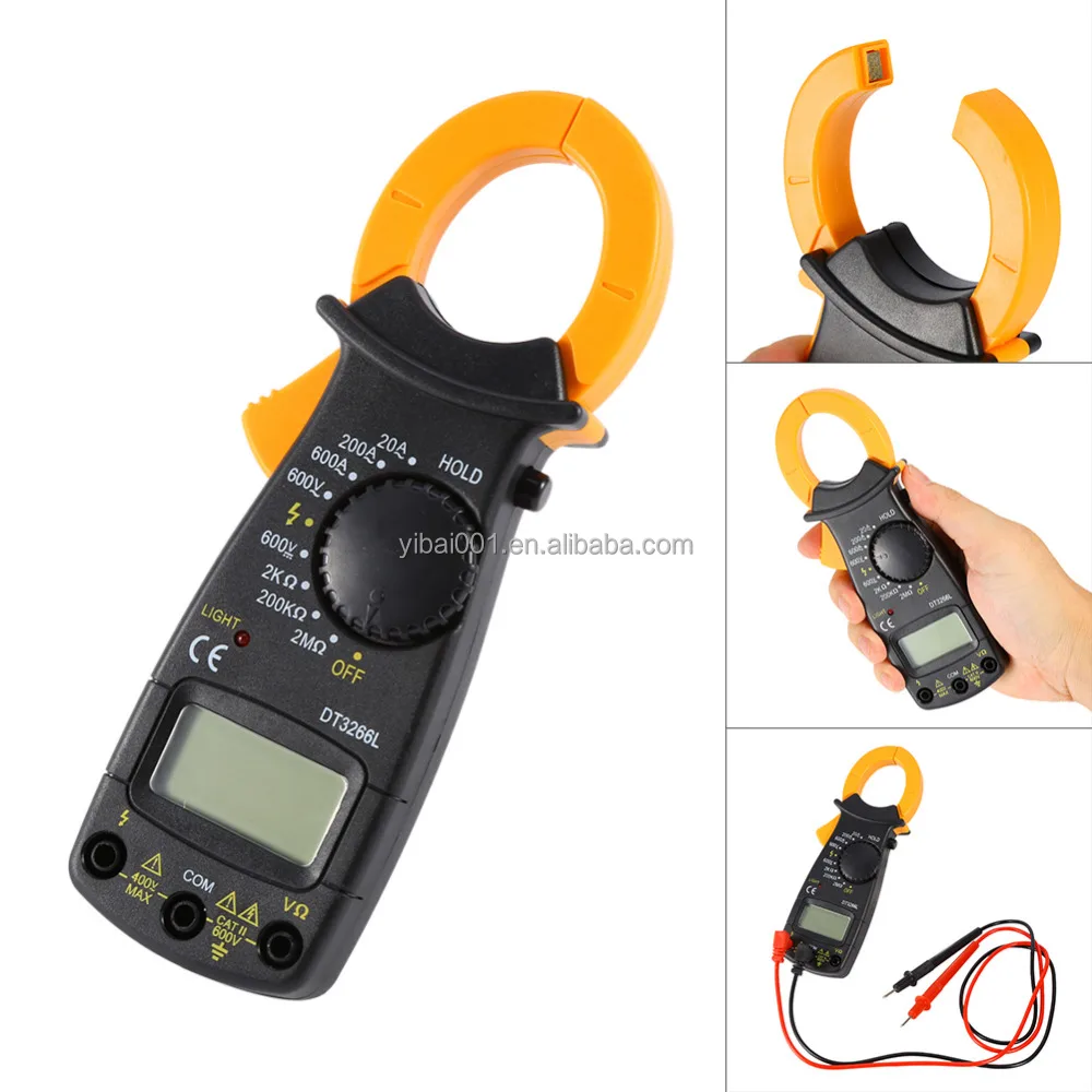 
DT-3266L Digital Ampere Clamp Meter Multimeter Current Clamp Pincers Voltmeter Ammeter 600A AC/DC Ohm Current Voltage Tester 