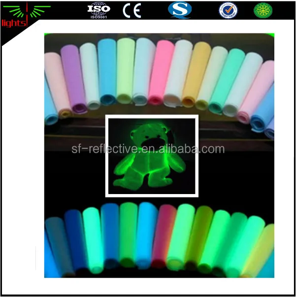 glow in the dark light polyester textile cloth fabric for night photoluminescent luminous mesh dresses clothing