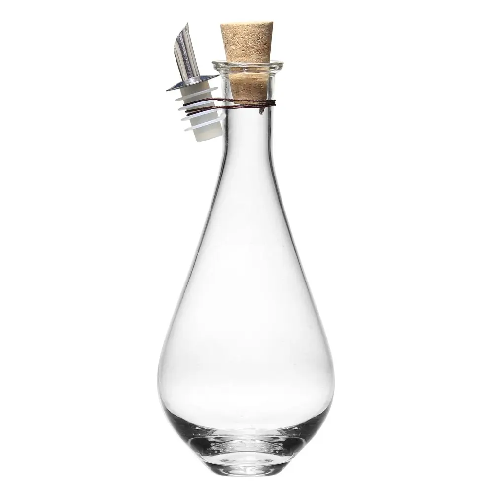 Hot Selling Handmade transparent Cooking Oil Glass Bottle with cork