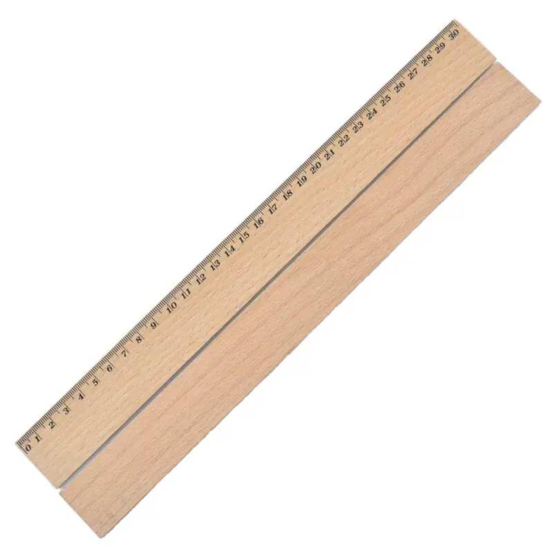 Wooden Ruler Tailor Rulers OEM Arts & Crafts Natural Color Beech Wood  30cm Ruler