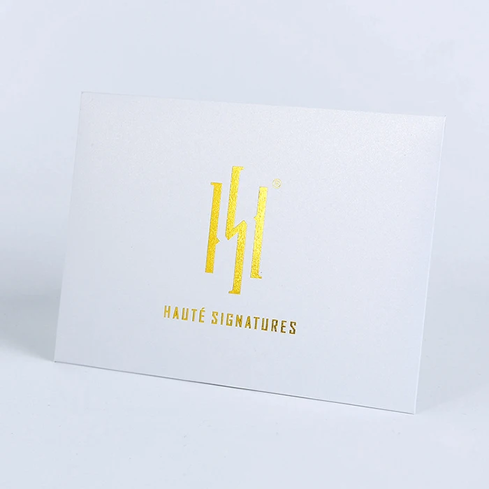 normal style gold foil logo matt black envelope with custom logo