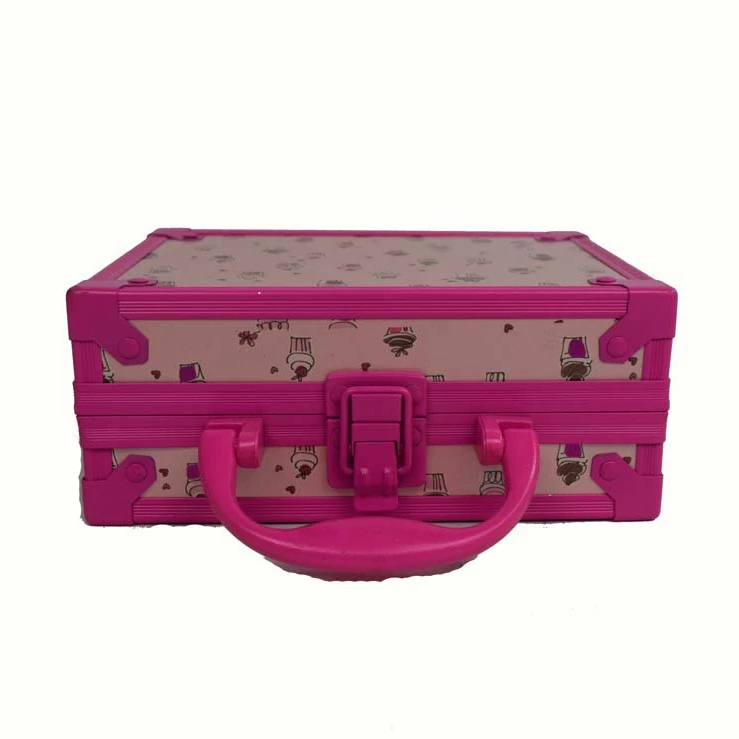 
Pink Aluminium lockable Cosmetic Case Portable Mini Makeup Boxes for Travel 