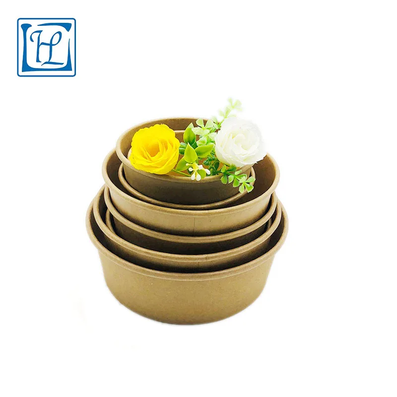 
Chinese manufacturer direct sale disposable round kraft paper bowl 
