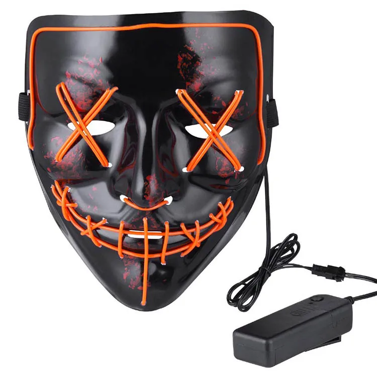Halloween Party Equipment LED Scary Mask LED Light Up EL Masks EL Wire Mask for Festival Parties Manufacturer China