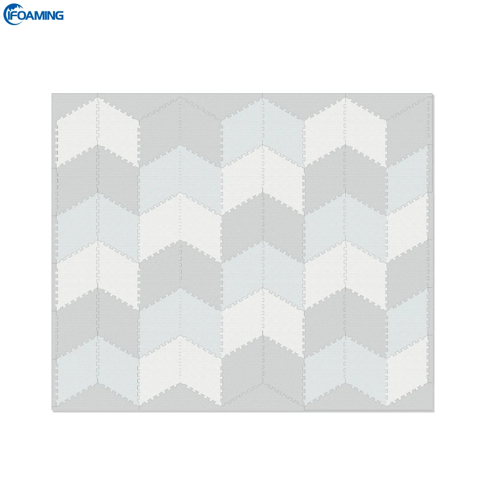 
Stylish Interlocking Rhombus Puzzle Baby Foam Playmat Grey/White/Cream 