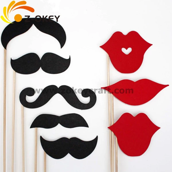 2015 hot sale Paper Photo Booth Props black mustache and lips photo props
