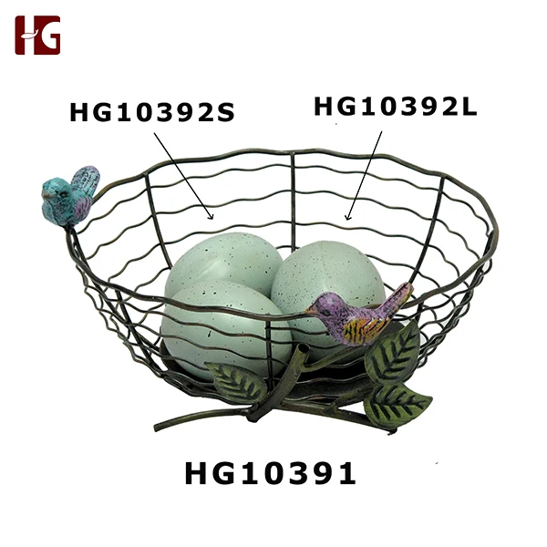 New Design Fashion Metal bird decor kitchen Fruit Basket