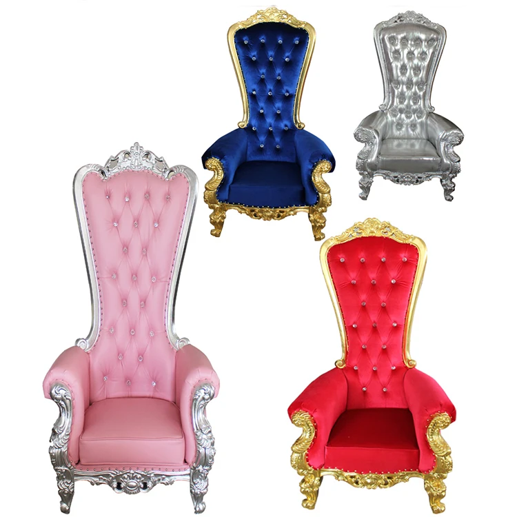 Luxury wooden leather king throne chair for wedding event chair