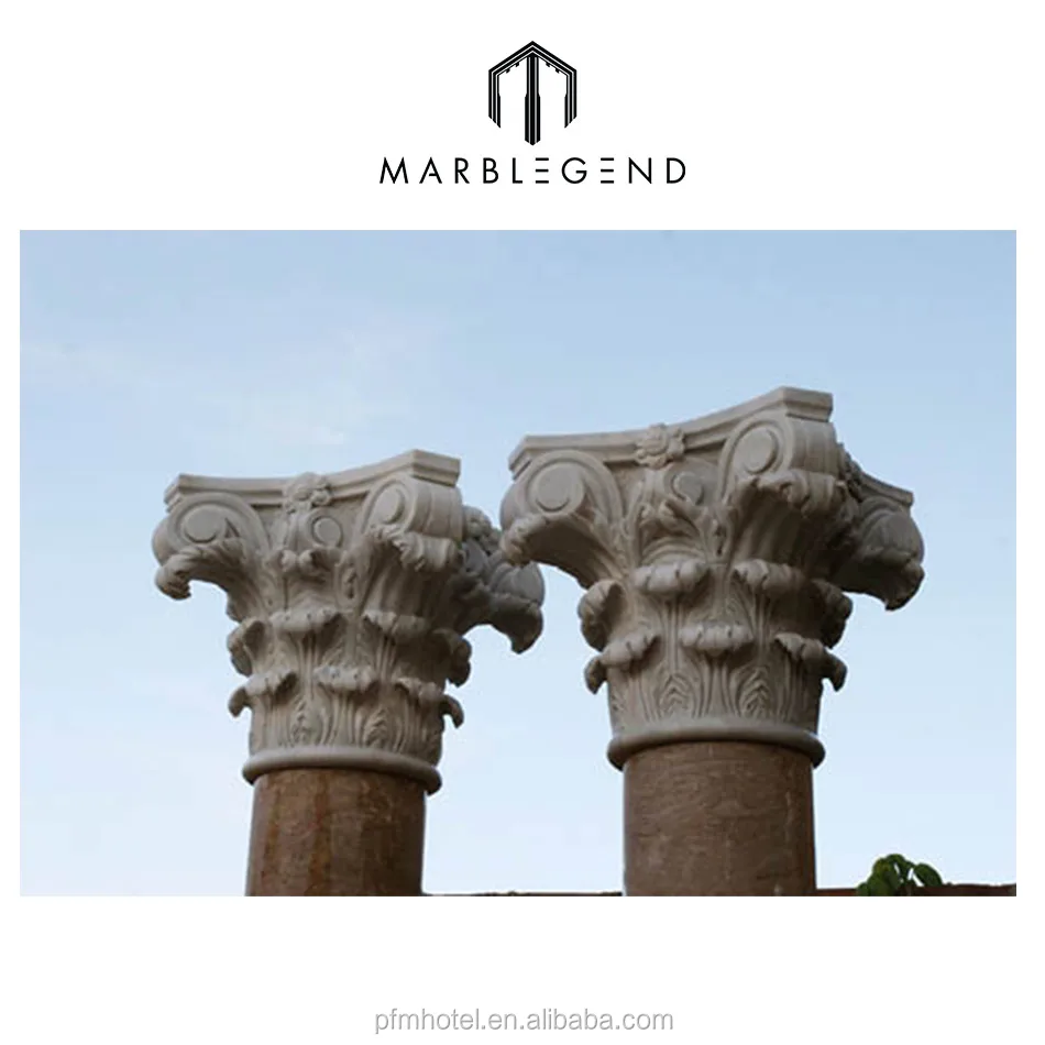 PFM entrance gate round pillar designs marble stone column pillar for sale