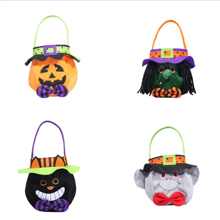
2018 yiwu halloween decoration Cartoon pumpkin halloween tote bag 
