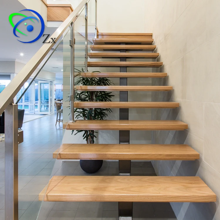 
Easy Installation Home Design Straight Staircase Stainless Steel Curved Metal Entrance Double Plates Stair 