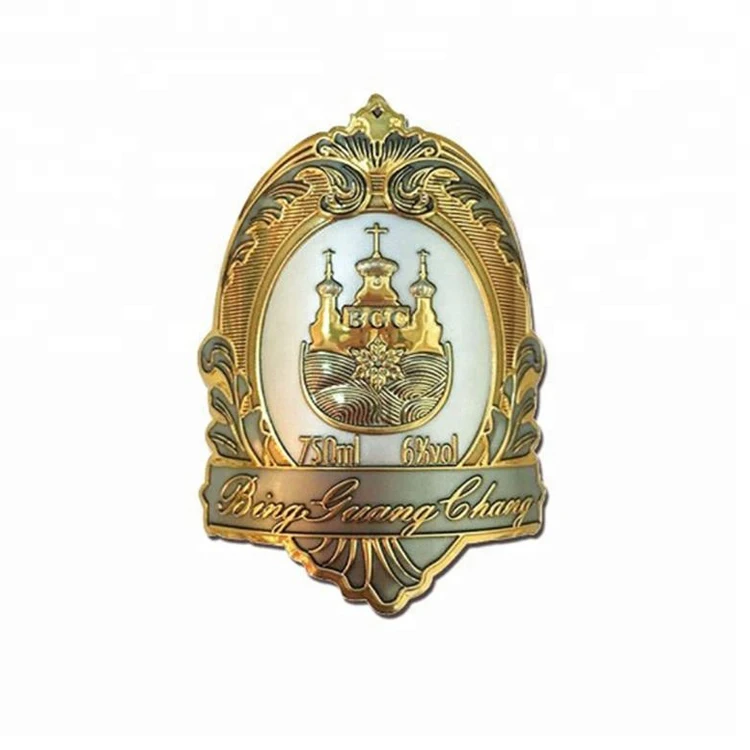 
Various style deluxe personalize private custom gold metal emboss wine label 