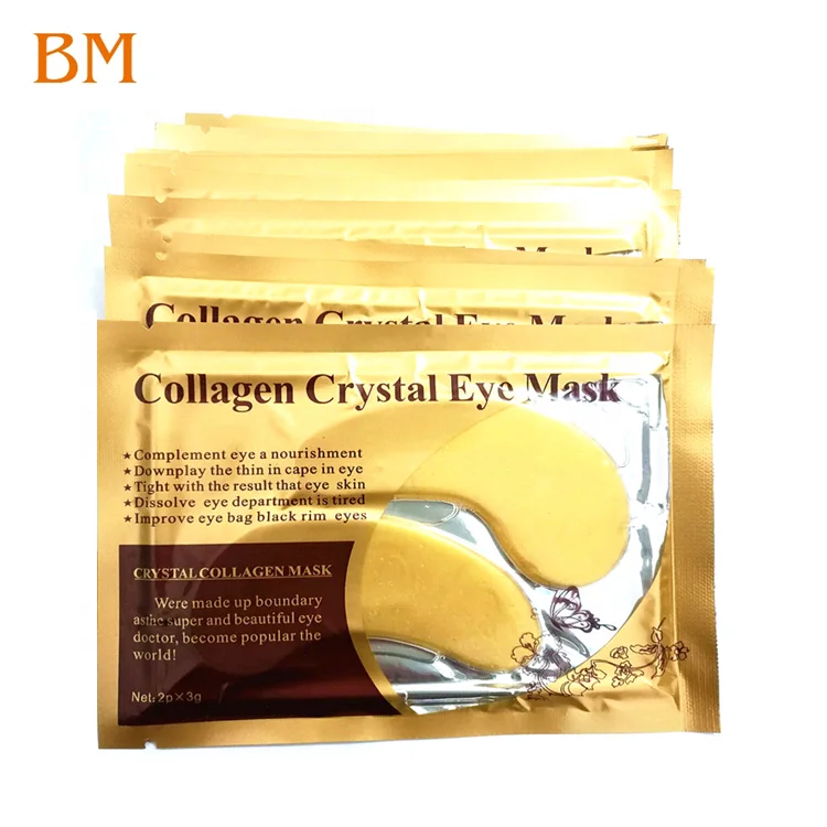 High Quality Reduce Dark Circles, Puffiness, Wrinkles 24K Gold Eye Mask Powder Crystal Gel Collagen Eye Pads