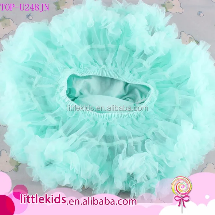 Boutique Baby Girls White Tutu Skirt Fluffy Chiffon Pettiskirts With Baby Diaper Cover Bloomers