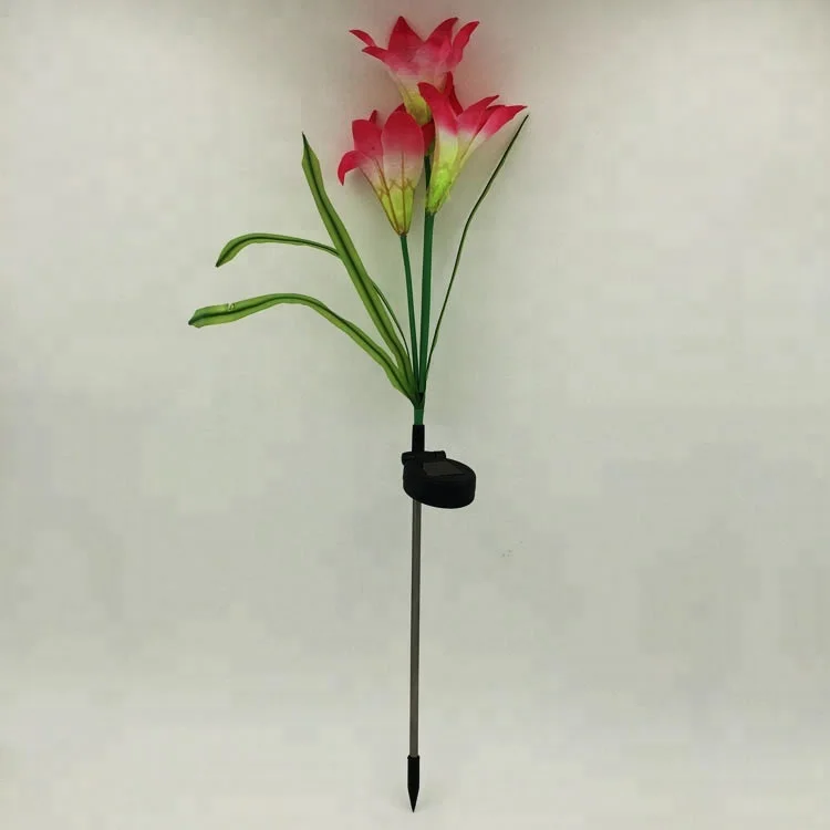 New waterproof outdoor led lily flower solar garden lights for lawn decoration