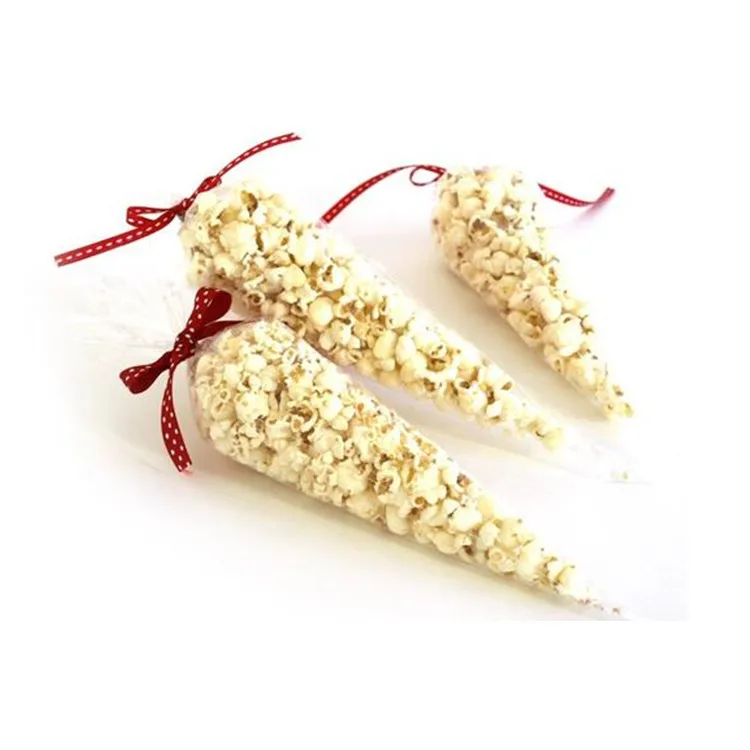transparent  Triangle shaped Treat  Gift  Snacks Cookies Cellophane  Popcorn Cone Bags