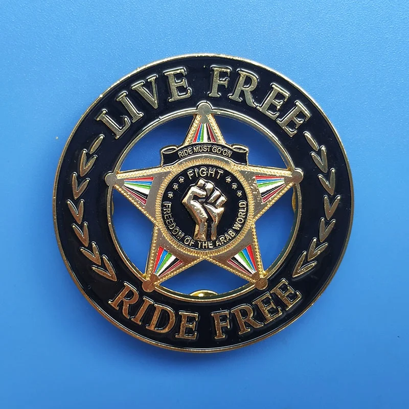 Promotional Hot Selling Custom Logo Gold Plated Star Design Badge Zinc-alloy Metal Badge with Butterfly Clutch