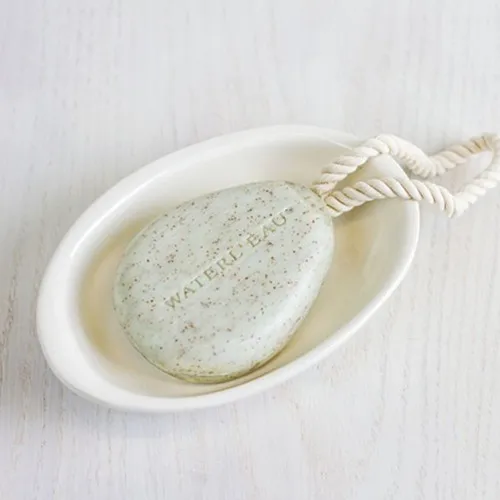 
Natural bath soap on a rope with rich foam 