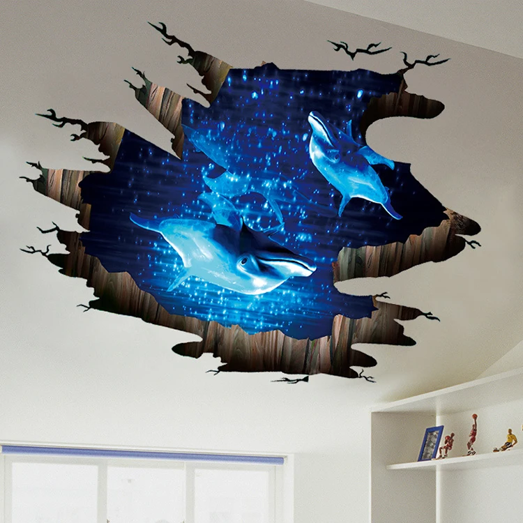 Factory supply custom design self adhesive removable decorative home 3d sticker floor