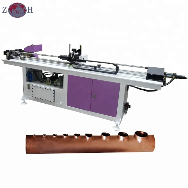 CNC AC & refrigerator copper flute tube punching machine for heat exchanger manifold flange hole