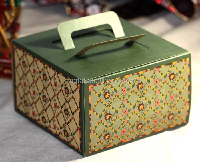 Высокое качество, глянцевая ламинация зеленый торт упаковка кусочек окно