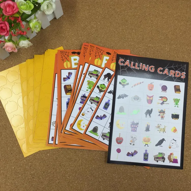 Halloween Custom Printing Art Paper Game Card Playing Card Bingo Card for Kids