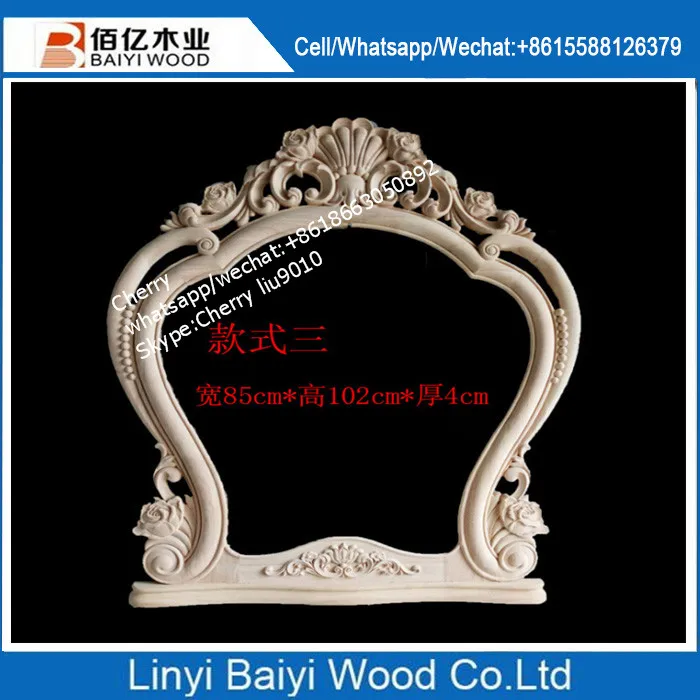 Unfinished Antique Wooden Carving Mirror Frame Moulding