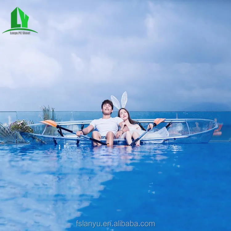 3 seat clear plastic canoe kayak double