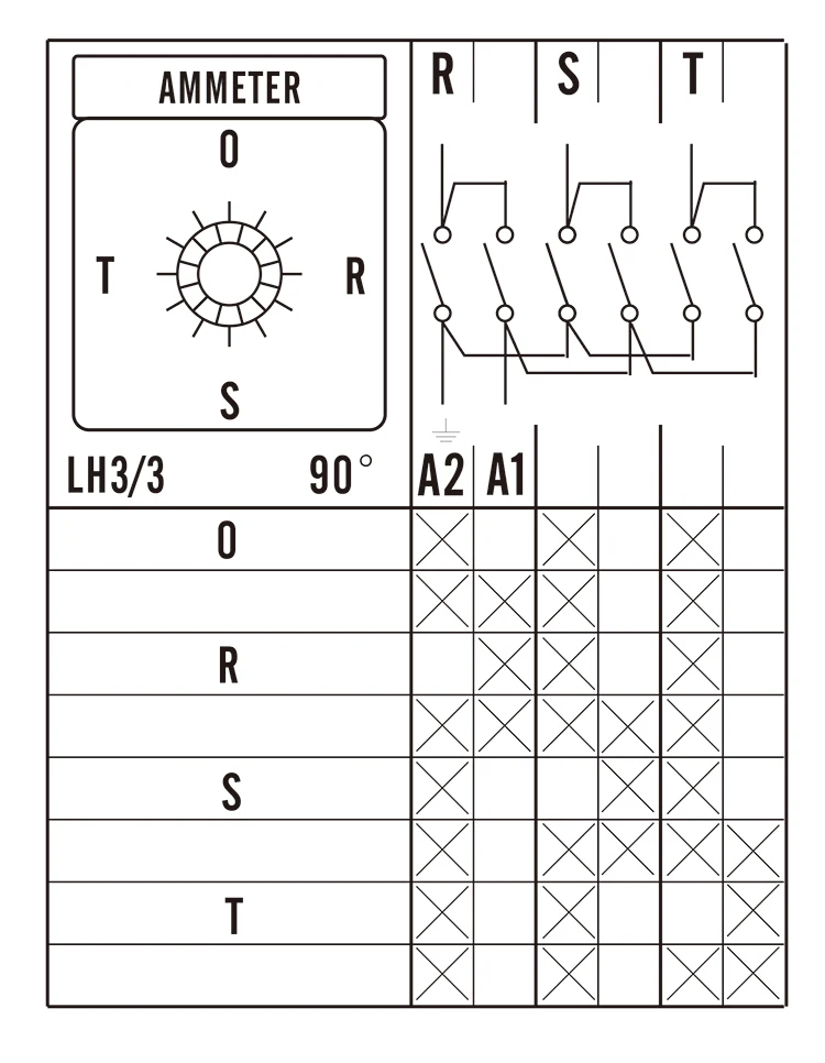 LW26-20 AMMETER bremas cam switch
