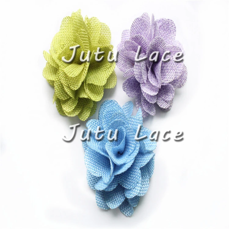 Тканевые цветы с 8 лепестками, 3 дюйма, аксессуары «сделай сам», красивый декоративный льняной цветок для одежды