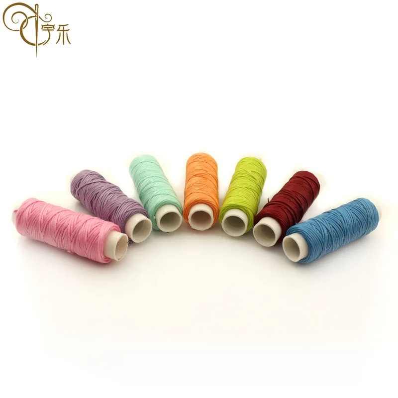 AA Grade 0.8mm Hand-sewn 100% Polyester Braid Flat Waxed High Strength Polyester Sewing Thread For Leather Works