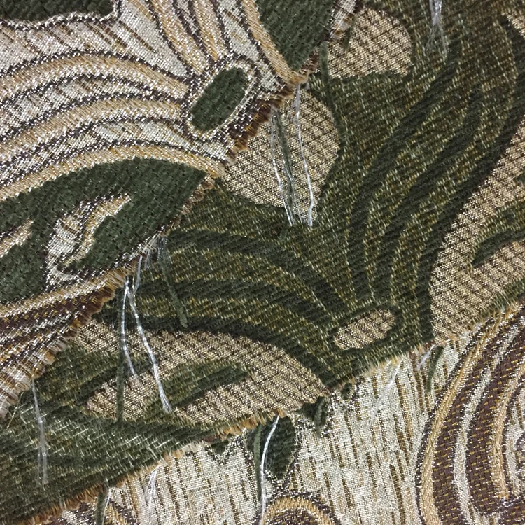 Grey color chenille jacquard sofa arabic fabrics and textiles