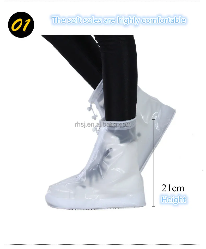 Hot sale customized LOGO colors PVC waterproof plastic shoe cover for rain