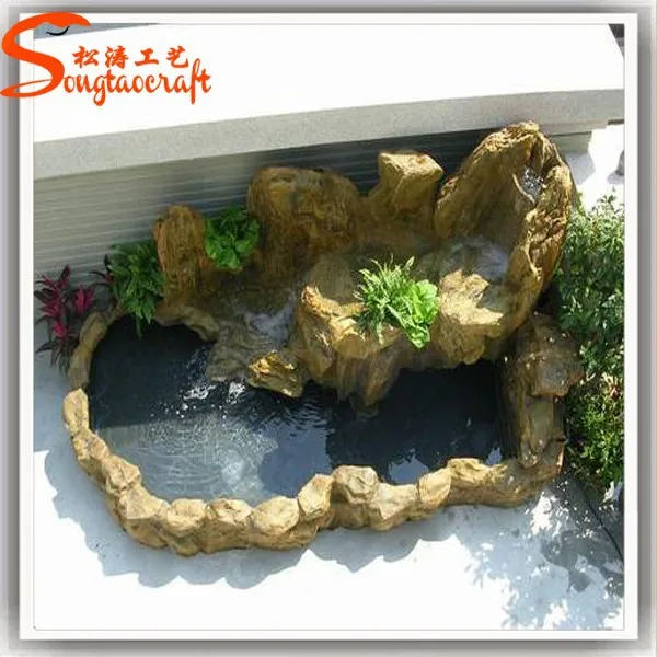 China factory cheap price fiberglass rock waterfall statue hotel pool artificial fake stone for garden indoor outdoor wholesale