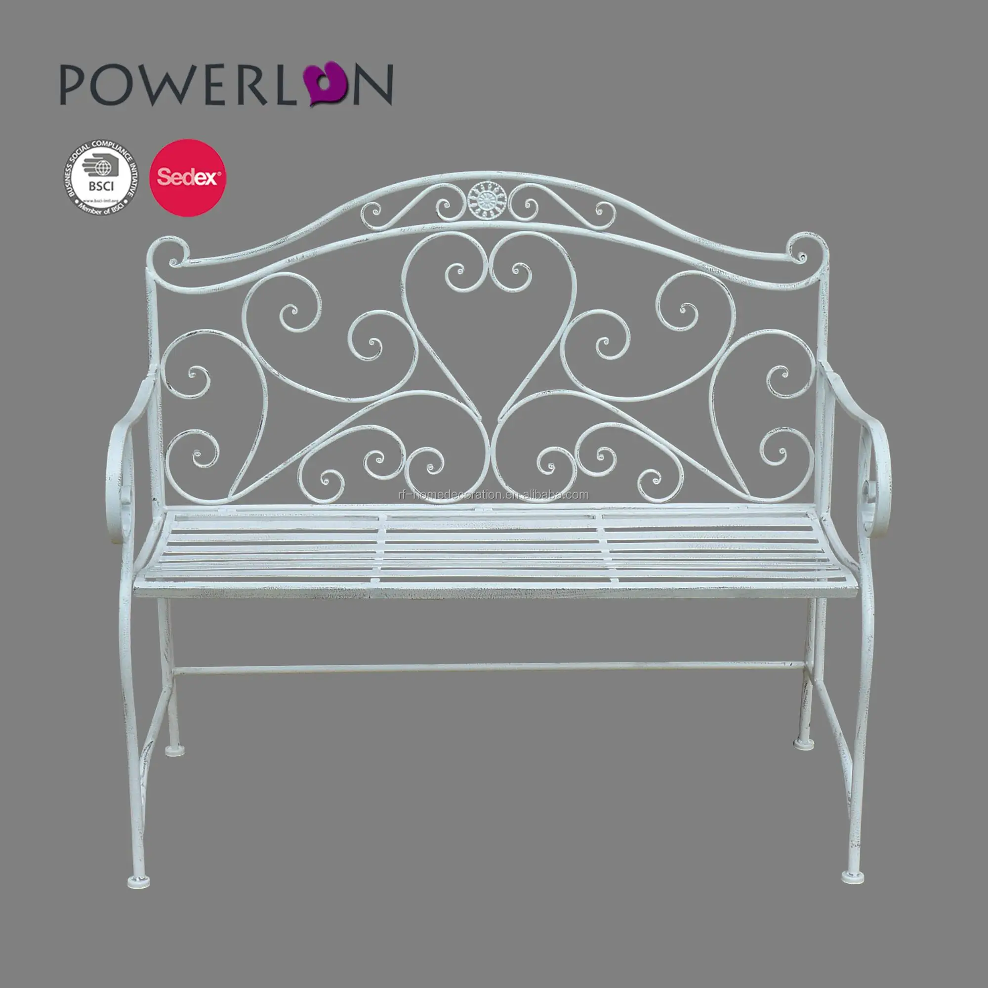 
Top Sale wedding bench Heart Shaped 2 Seat Garden Wrought Iron Weight Bench Patio Benches 
