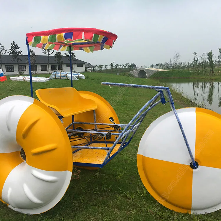 Cheap water sport antirust 3 big wheels water tricycle electric sea bike for sale