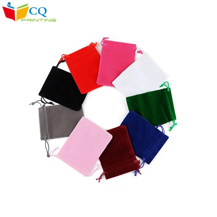 7cm x9cm China supplier stock small pink drawstring velvet  bag with cheapest price for jewelry and make up storage