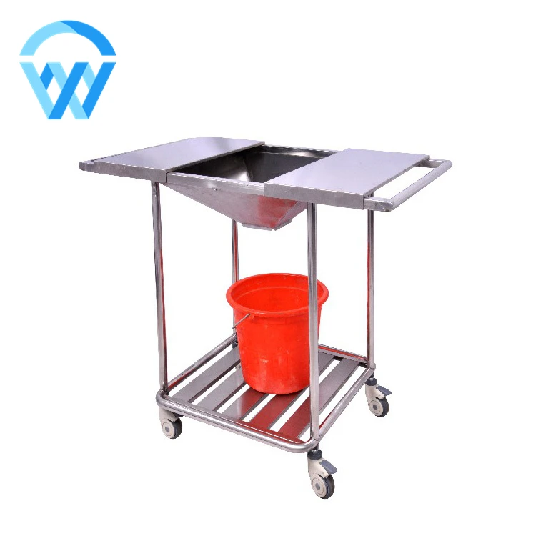 
304 Stainless Steel Equipment Hospital Debride Cart Medical Wound Cleaning Trolley 