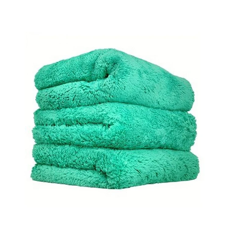 40*40CM Edgeless Microfiber Coral Fleece Blue Car Wash Towel