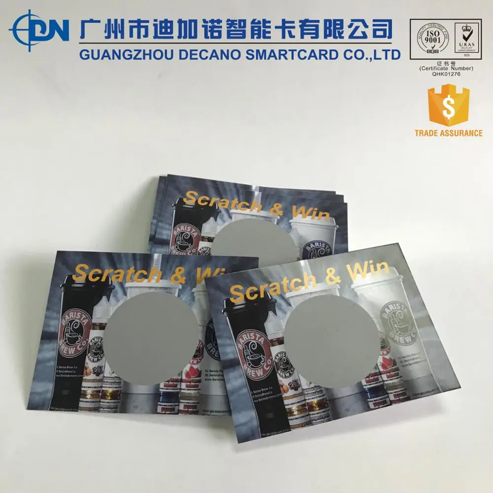 
Plastic lottery scratch card 