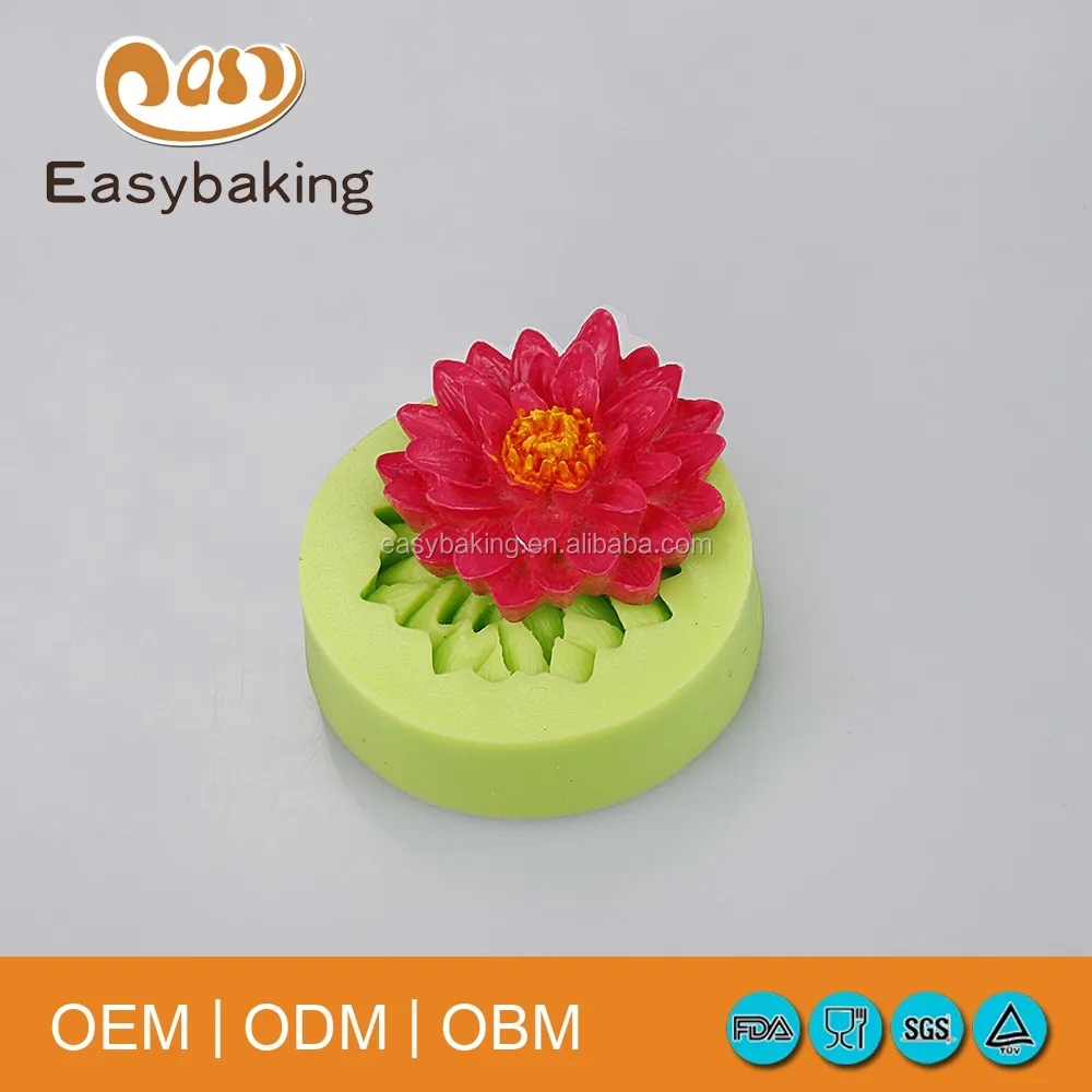 Polymer Clay Resin Fondant Water Lily Lotus Flower Silicone Molds