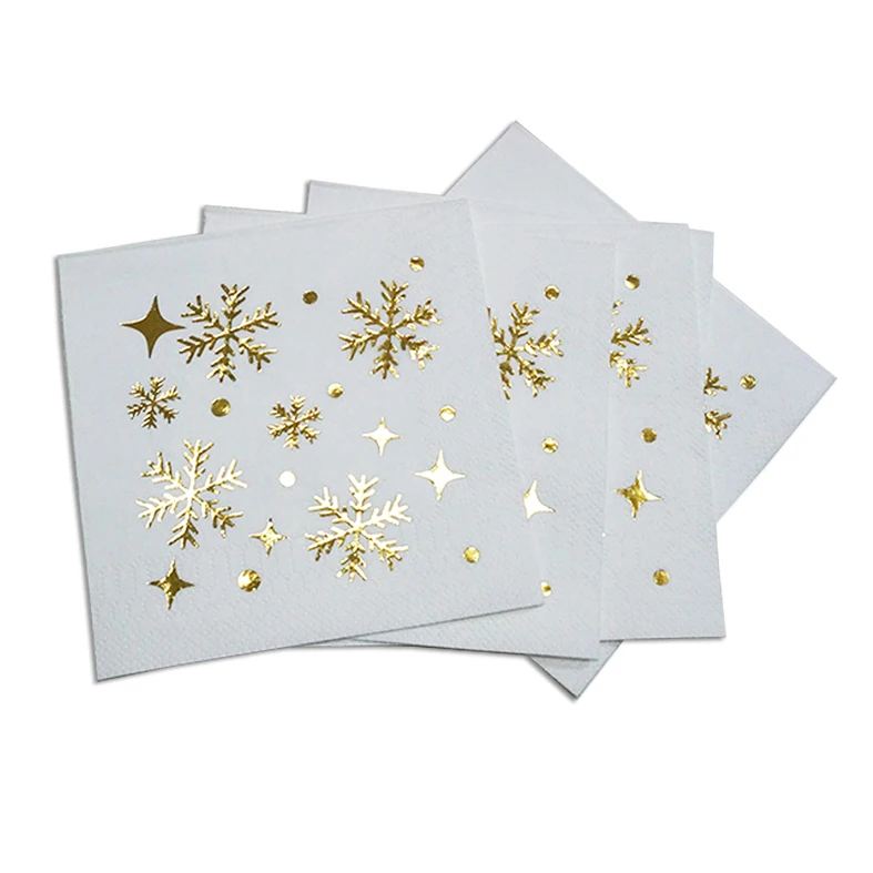 Бумажные салфетки с принтом из золотой или серебряной фольги для особых вечеринок