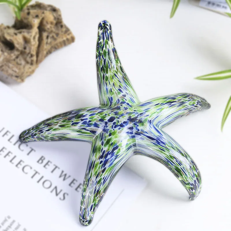 Starfish Paperweight Art Glass Collectible Fish Figurines Home Table Wedding Decor H&D Crystal Home Decoration Europe Folk Art
