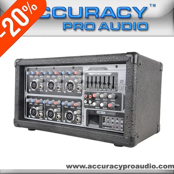 Accuracy Pro Audio CEOT-630AU 6-Channel Power Mixer Amplifier Audio Sound Equipment Professional audio amplifier