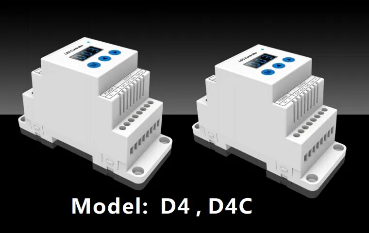 Skydance D4C 12-48VDC 150-500mA 4 Channels Din-rail Constant Current DMX512 RDM Decoder led driver for RGBW led strip