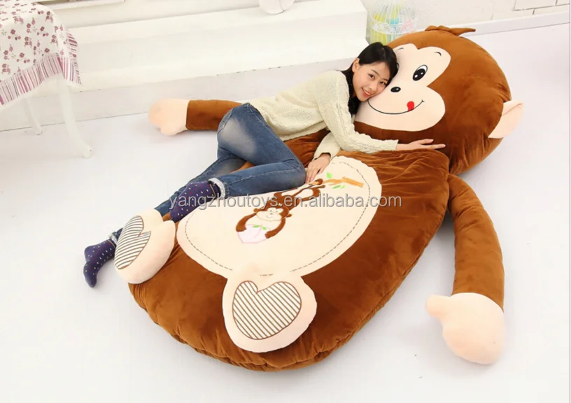 Wholesale 1*1.7m Stuffed Pp Cotton Cartoon Duck Plush Lazy Beach Sofa Bed